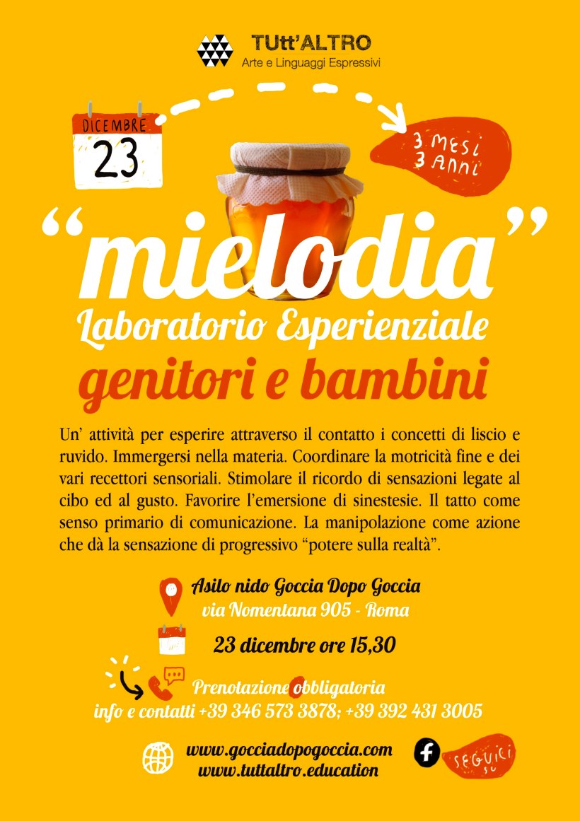 MIELODIA Laboratorio Esperienziale genitori e bambini 3 mesi 3 anni